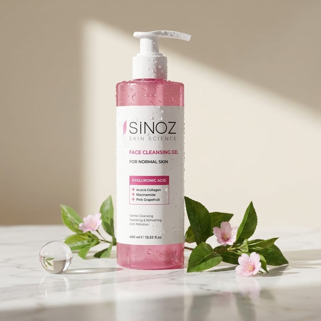 غسول سينوز الوردي للبشرة العادية | Sinoz Hyper Vitality Face Cleansing Gel 400ml
