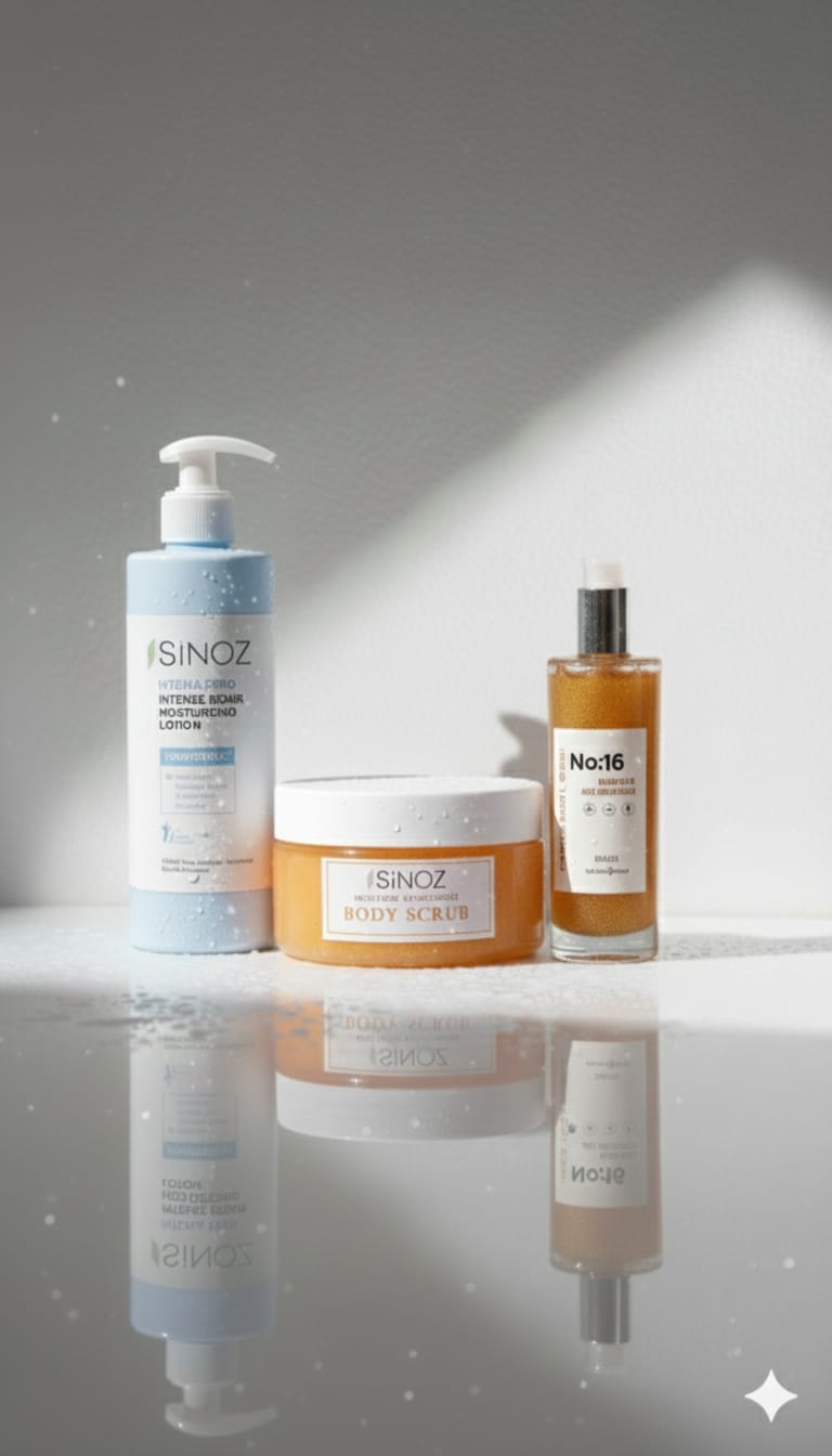 باكج العناية الذهبية من SINOZ – لجسم ناعم، متألق ومفعم بالترطيب